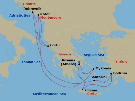 Greek Isles & The Adriatic Route Map