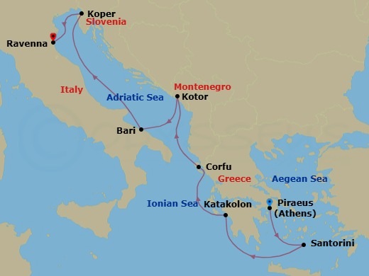 7 Nights Europe - Route Map