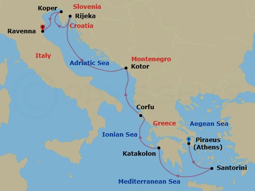 10-Day Explore Athens Pre Cruisetour Route Map