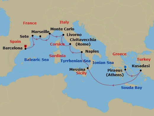 Mediterranean Antiquities Route Map