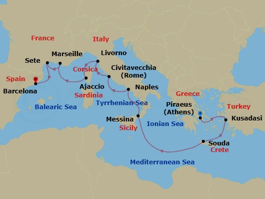 Mediterranean Antiquities Route Map