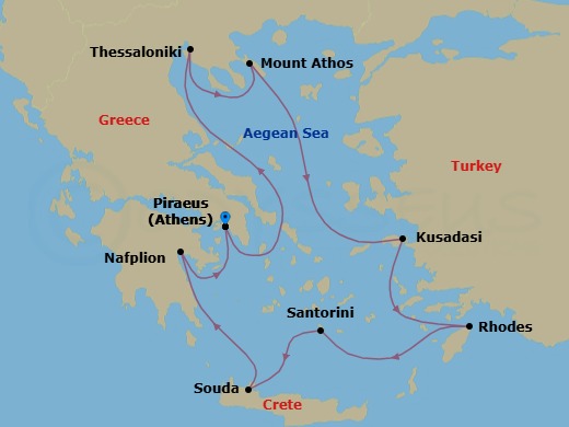 Greek Odyssey Route Map