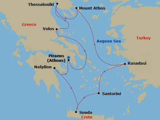 Greek Odyssey Route Map