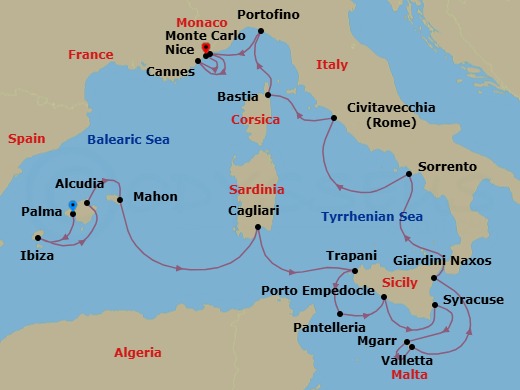 Ultimate Mediterranean In Depth Route Map