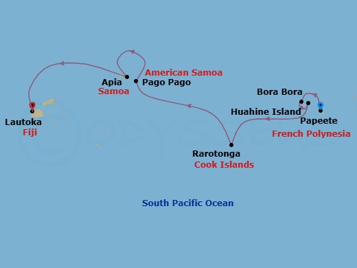 Papeete To Lautoka Route Map