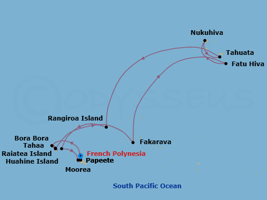 Papeete To Papeete Route Map