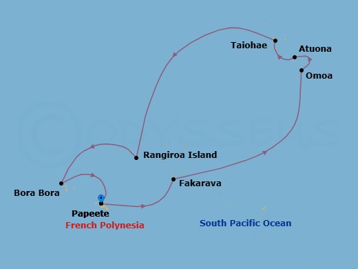 Far Flung French Polynesia And Marquesas Magic Route Map