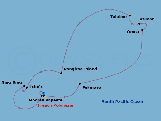 Tahitian Treasures & Magnificent Marquesas Route Map