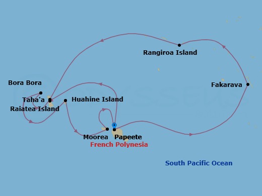 Star Collector: Twice The Tahiti Route Map