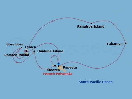 Star Collector: Twice The Tahiti Route Map