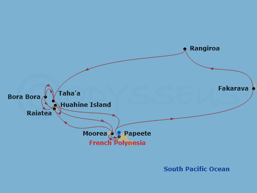Star Collector: Twice The Tahiti Route Map