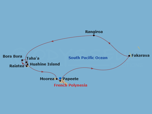 Tahiti & The Tuamotu Islands Route Map