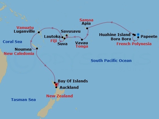 Islands Of Paradise Route Map
