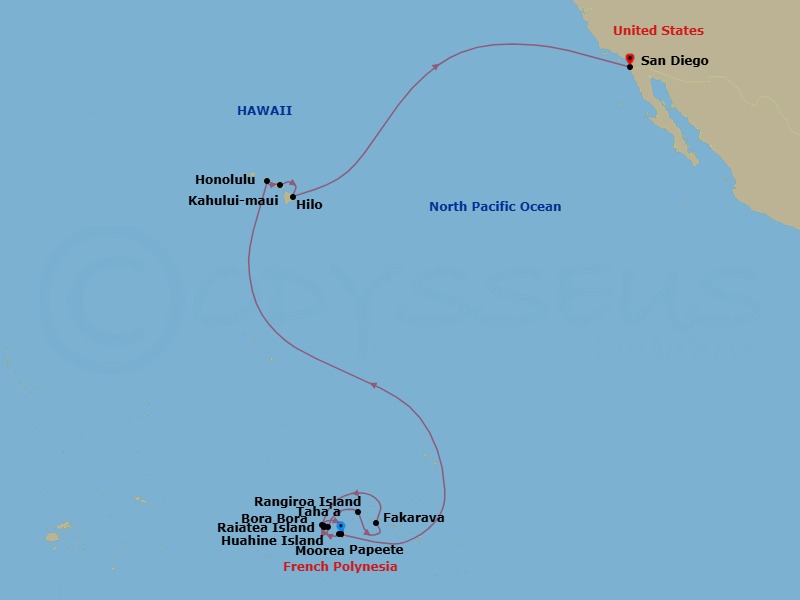 27 Night Cruise Voyage Route Map