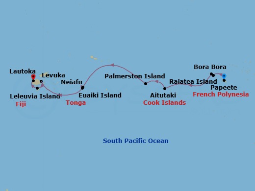 Papeete To Lautoka Route Map