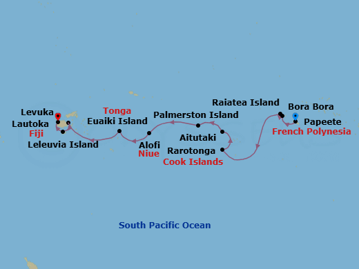 Papeete To Lautoka Route Map