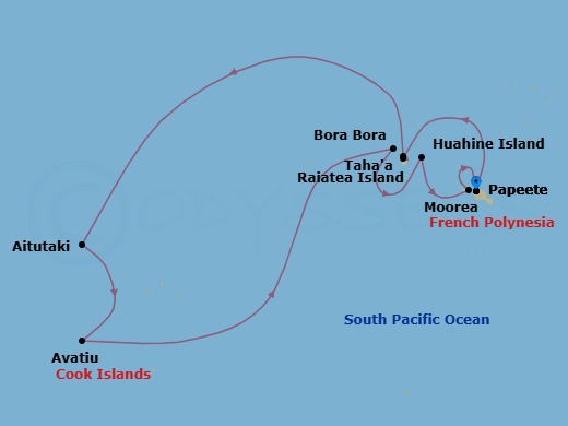 Mãori Storytellers & French Polynesian Treasures Route Map
