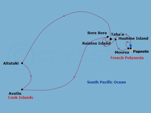 Star Collector: The Cook Islands & Forever French Polynesia Route Map