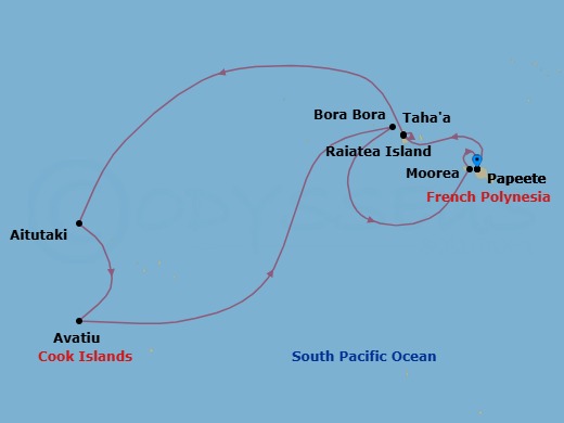 Mãori Storytellers & French Polynesian Treasures Route Map