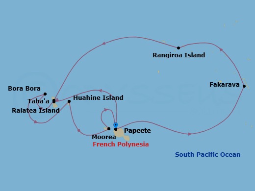 Star Collector: Twice The Tahiti Route Map