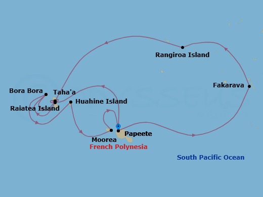 Star Collector: Twice The Tahiti Route Map