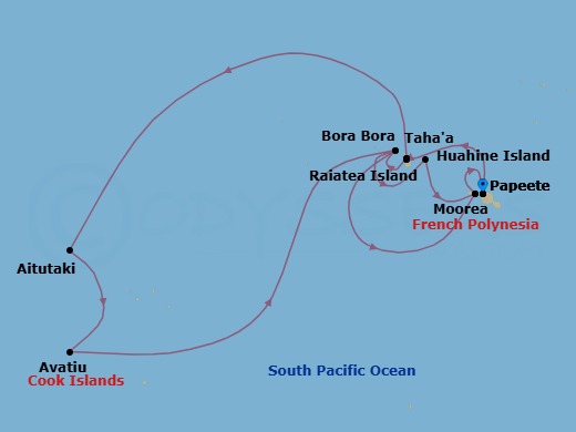 Star Collector: The Cook Islands & Forever French Polynesia Route Map