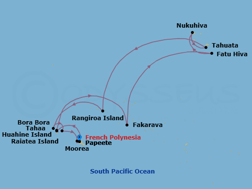 Papeete To Papeete Route Map