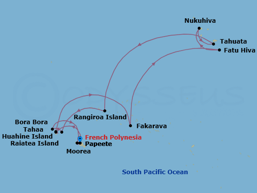 Papeete To Papeete Route Map