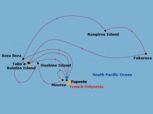 Star Collector: Extended Tahiti & Tuamotu Adventures Route Map