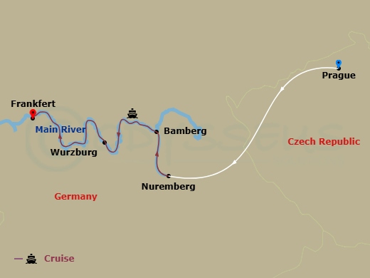 Christmastime In The Heart Of Germany With 2 Nights In Prague Route Map