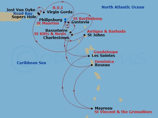 Star Collector: Caribbean Explorations Route Map