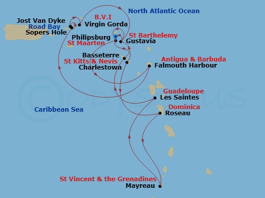 Star Collector: Caribbean Explorations Route Map