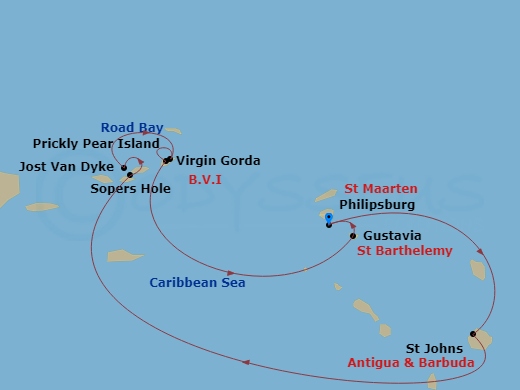 Beach Fun & Sun: A Remote Caribbean Getaway Route Map