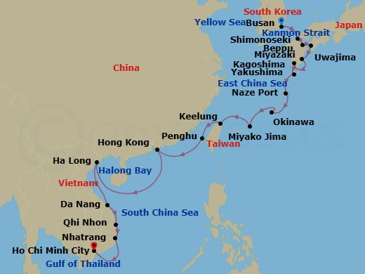 Discover Coastal Treasures: Korea To Vietnam Route Map