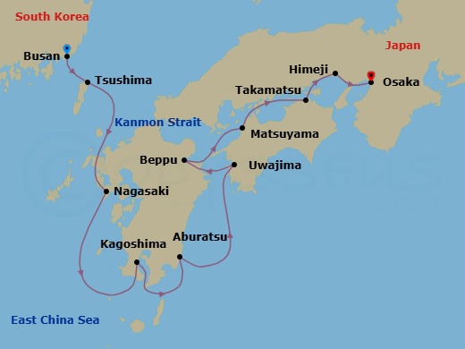 Busan To Osaka: Cities, Culture & Coastal Gems Route Map