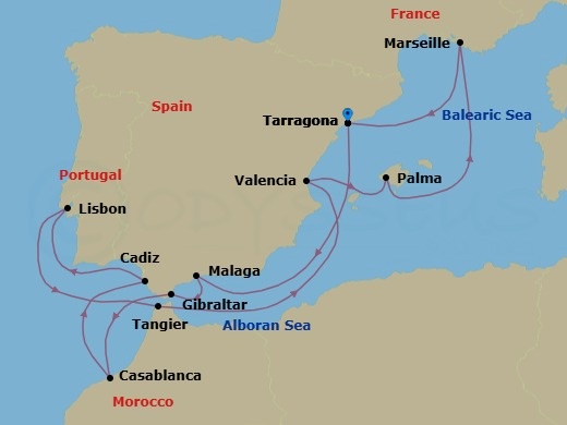 Mediterranean Odyssey – Featuring Marseille Route Map