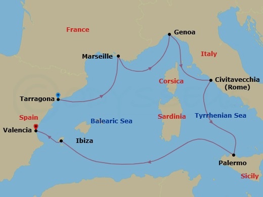 MSC Grand Voyages, 7 Nights Route Map