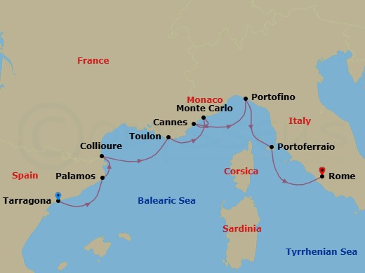 Yachtsman's Harbors Of The Rivieras Route Map