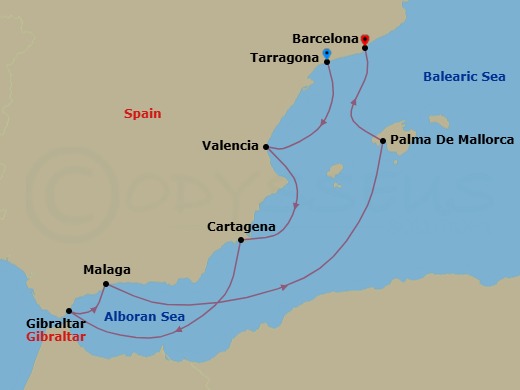 Southern Spain Winter Escapes Route Map