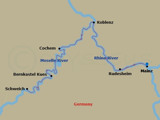 Legendary Rhine & Moselle Route Map