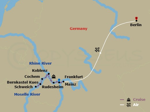 Legendary Rhine & Moselle & Berlin Route Map