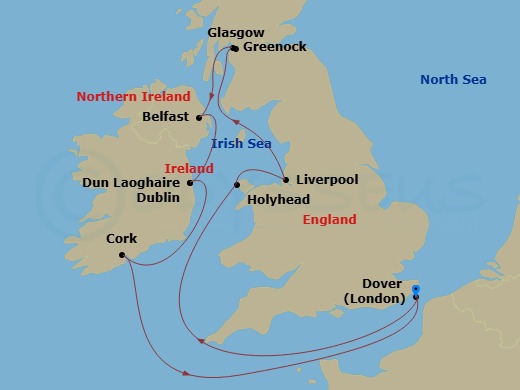 9-Day British Isles Route Map