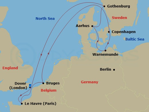 9-Day Northern Europe Route Map