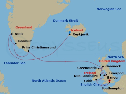 Iceland & The Isles Odyssey Route Map