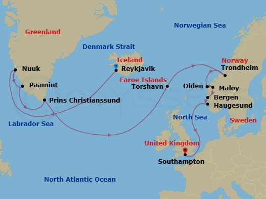 Picture Perfect Fjords Route Map