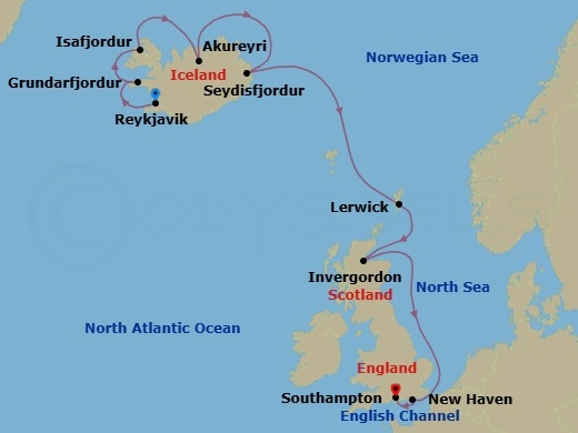North Atlantic Gems Route Map