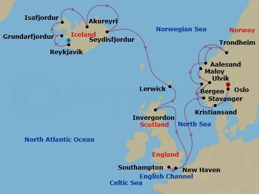 Royal Northern Journey Route Map