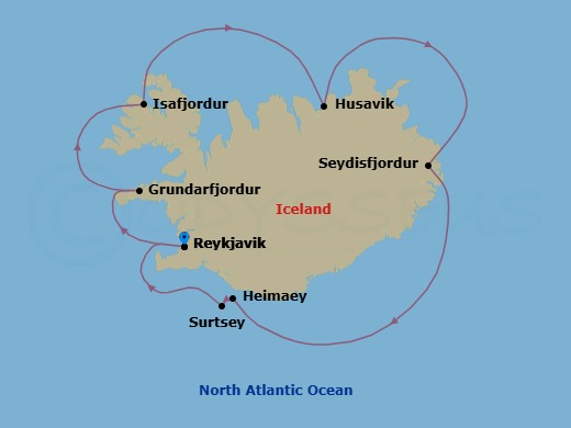 Around Iceland Route Map