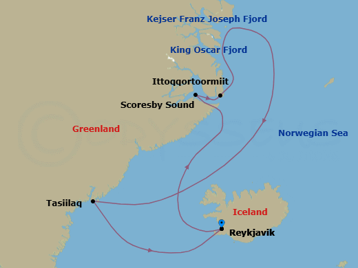 Reykjavik To Reykjavik Route Map