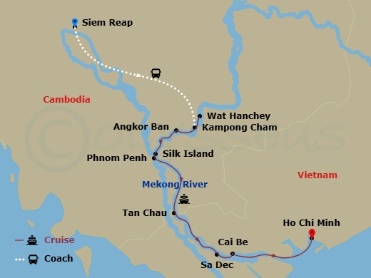 Treasures Of The Mekong Route Map